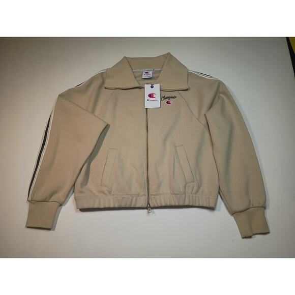 Champion Jackets & Blazers - Stylish Champion Beige Full-Zip Track Jacket - Size Small NWT
